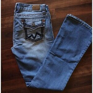 YMI Low Rise Bootcut Jeans Womens Sz 11 Juniors Y2K Stretch Embroidered